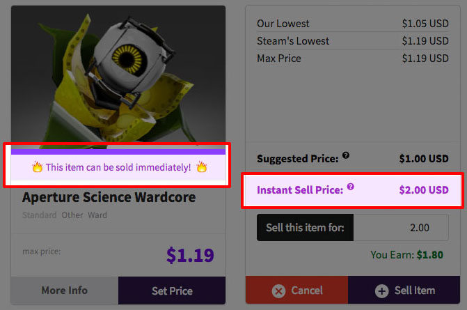 location of Buy Orders on sales page